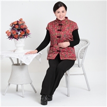 2327-1新款中老年女装冬装棉马甲加厚唐装背心中年妈妈装夹克外套