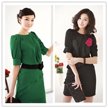 女装2013新款韩版SZ1079优雅高腰修身夏装连衣裙批发