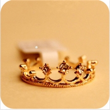 A107呛口小辣椒小萝莉闪钻皇冠戒指指环女新款饰品批发