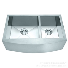 厨房洗菜盆不锈钢优质手工水槽双槽裙边直角双盆手工盆SHS3321