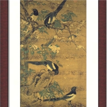 四喜图明代边文进古代国画花鸟画有框画工笔花鸟国画定制