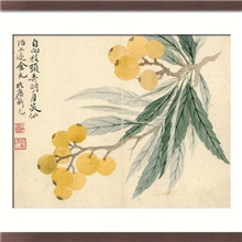 恽寿平花卉写生册清代国画高仿字画餐厅书房客厅装饰画有框画