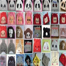 毛绒卡通帽子熊猫帽子动物帽子