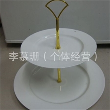 新款扇形金色水果盘吊架、蛋糕盘支架、锌合金水果盘架