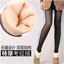 爆款加绒保暖假透肉踩脚棉裤袜不倒绒双层透肉秋冬加厚打底裤