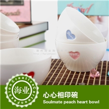 9.4备货节心心相印情侣碗陶瓷桃心碗七夕创意情侣礼物婚庆碗