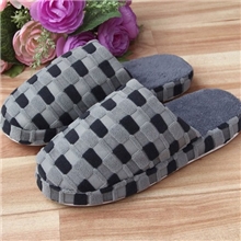 条纹可爱冬季家居拖鞋地板拖鞋居家女款情侣防滑软底创意棉拖鞋