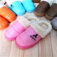 批发防水羽绒布精品拖鞋冬季创意保暖舒适情侣家居家包跟棉拖鞋