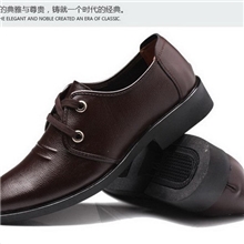 中老年二眼系带耐磨透气高档牛皮休闲男士牛皮皮鞋