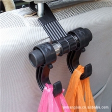 汽车挂钩双头车内椅背挂钩车用挂钩汽车用品黑色OPP袋72g