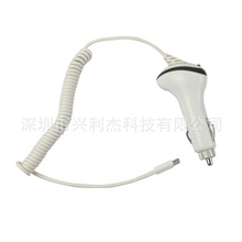 苹果iPhone5C鸡腿形带线车充带保险管苹果5代充电线