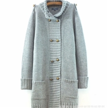 2013优质外贸女装毛衣长款双排扣开衫外套英国原单毛衣外套