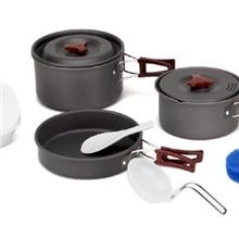 野营套锅户外套锅2-3人套锅硬质氧化铝合金套锅