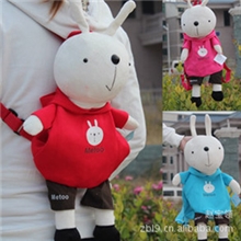 女包背包韩版卡通咪兔书包儿童背包小孩双肩包毛绒兔子幼儿包