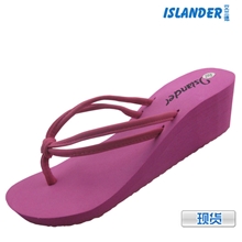 夏天库存厚底高跟人字沙滩拖鞋批发女士高弹EVA松糕底拖鞋