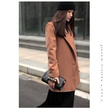 2013秋冬新款女装欧美莉莉款复古时尚宽松双排扣呢大衣外套W024