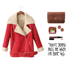 2013新款冬装韩版时尚复古潮流羊羔毛翻领保暖鹿皮绒外套夹克W007