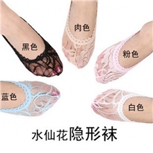 厂家直销船袜批发水仙花隐形袜蕾丝隐形袜学生船袜