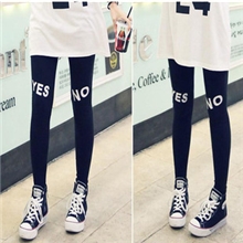 打底裤批发2013秋季新款韩版百搭字母YES/NO棉质印花打底裤九分裤