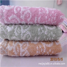 【厂家直销】纯棉吸水竹纤维乱花提花童巾批发