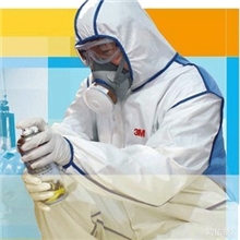 3M4535白色带帽连体透气防护服化学防护服喷漆服3M4535防护服