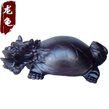 40CM龙龟黑檀木雕工艺品摆件