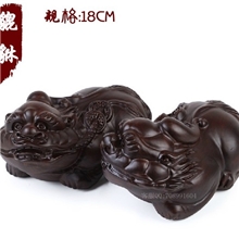 18CM皮休貔貅招财进宝镇宅化煞貔貅摆件黑檀木雕红木工艺品