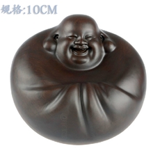 10cm摇钱佛不倒佛黑檀木雕弥勒佛像笑佛红木工艺品摆件把玩件