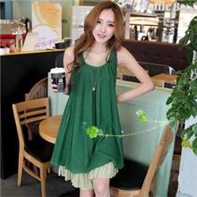 圆领宽松荷叶边连衣裙(1：1按韩都工艺面料哦)