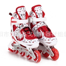 厂家直销轮滑鞋较新款单闪双色模直排溜冰鞋儿童旱冰鞋闪光