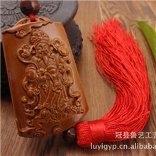 LYTA-201H小额批发精品雕刻钟形财神汽车挂饰保平安挂饰