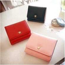 韩版钱包韩国金属皇冠短款女士钱包三折钱包女包代发货实物拍摄