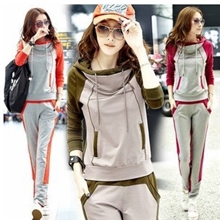 2013韩版新款时尚女运动服卫衣休闲套装秋運動套装班服批发