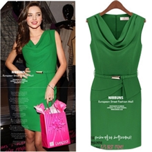 淘宝代理一件代发2013春夏新款女装批发欧美无袖垂领连衣裙3186