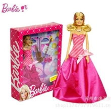 正品美泰芭比娃娃礼盒套装玩具芭比女孩之小提琴家X3494礼物