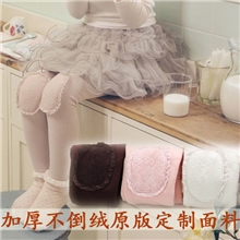 Amberberry1268秋冬童装女童蕾丝补丁不倒绒打底裤童装批发