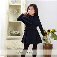 Amberberry3265童装秋冬新款韩国品牌女童气质披肩童外套