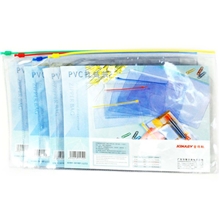 领秀文具金得利PVC透明文件拉链袋F57B4透明文件袋资料袋