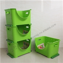 日式塑料叠加收纳箱整理箱水果收纳篮厨房置物架