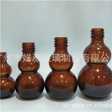 现货供应：茶色100ML（双）葫芦瓶玻璃瓶+防盗盖+内塞