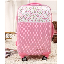 新款ABS+PC万向飞机轮行李箱粉色波点拉杆箱旅行箱20寸24寸28寸
