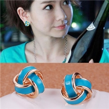 厂家直供韩版时尚可爱滴油几何型耳环8色可选耳饰小饰品批发