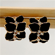 韩版高档耳钉可爱大方花型耳夹u型耳夹栀子花耳钉满100包邮