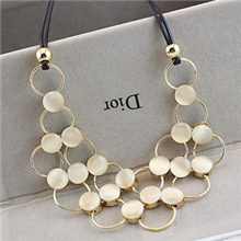 高品质锁骨链猫眼石圈圈圆圈多吊坠时尚项链短款女韩国项链