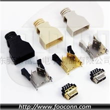 SCSI14P弹片卡钩式焊线公头