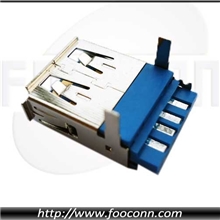 外壳插板式USB3.0AF(母)焊线插头