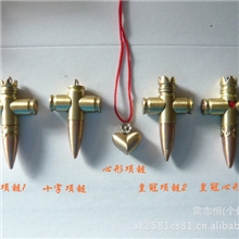 供应64纯铜子弹项链(十字架)弹壳工艺品礼品