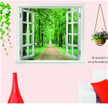 823平面墙贴特价批发假窗户森林图案床头沙发背景墙墙贴