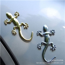 纯金属壁虎车贴3D立体个性车贴汽车装饰贴-壁虎寓意避祸实心