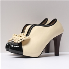 欧美外贸鞋厂可爱蝴蝶结拼色V口及裸靴高跟鞋单鞋大量现货实拍